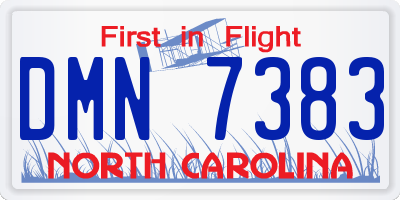 NC license plate DMN7383