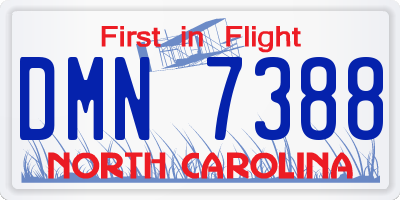 NC license plate DMN7388