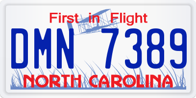 NC license plate DMN7389