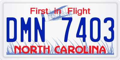 NC license plate DMN7403