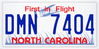 NC license plate DMN7404