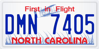 NC license plate DMN7405