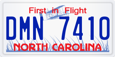 NC license plate DMN7410