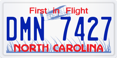 NC license plate DMN7427