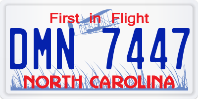 NC license plate DMN7447