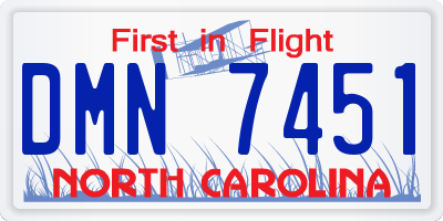 NC license plate DMN7451