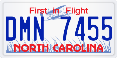NC license plate DMN7455