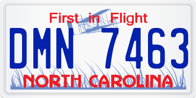 NC license plate DMN7463