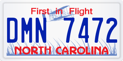 NC license plate DMN7472