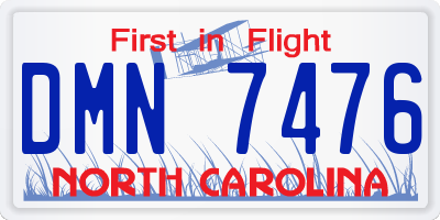 NC license plate DMN7476