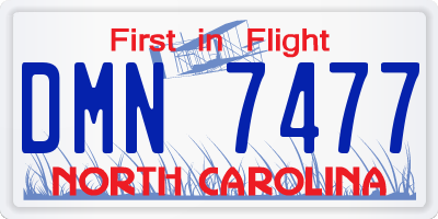 NC license plate DMN7477