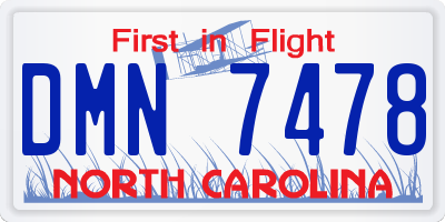 NC license plate DMN7478