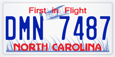 NC license plate DMN7487