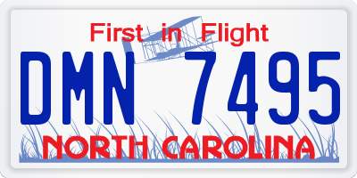 NC license plate DMN7495