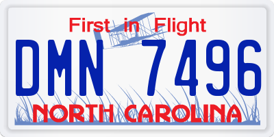 NC license plate DMN7496