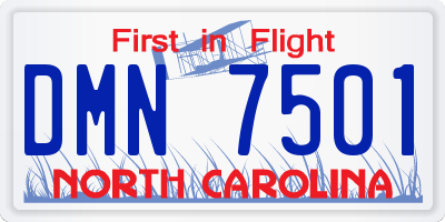 NC license plate DMN7501