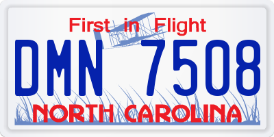 NC license plate DMN7508