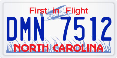 NC license plate DMN7512