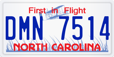 NC license plate DMN7514
