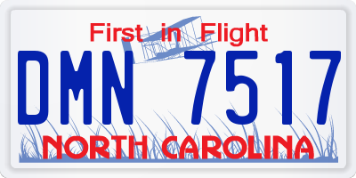NC license plate DMN7517