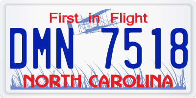 NC license plate DMN7518