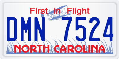 NC license plate DMN7524