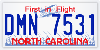 NC license plate DMN7531