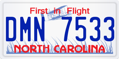 NC license plate DMN7533