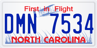 NC license plate DMN7534