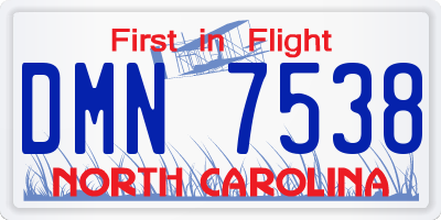 NC license plate DMN7538