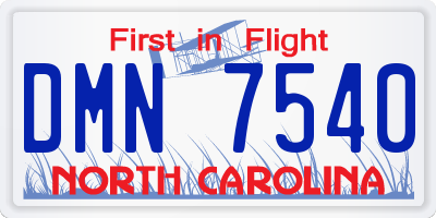 NC license plate DMN7540