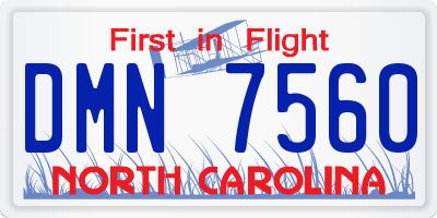 NC license plate DMN7560
