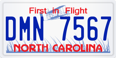 NC license plate DMN7567