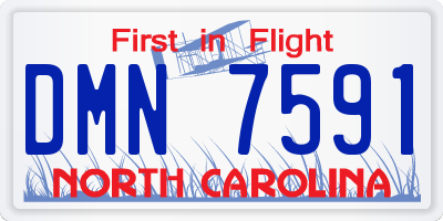 NC license plate DMN7591