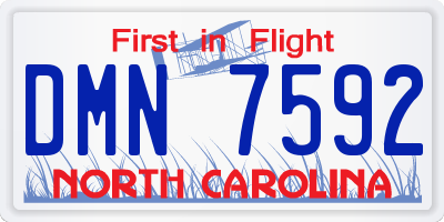 NC license plate DMN7592