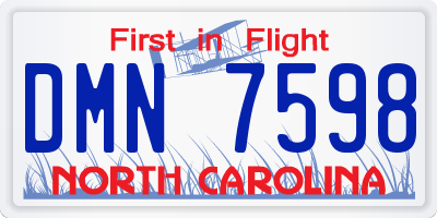NC license plate DMN7598