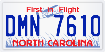 NC license plate DMN7610