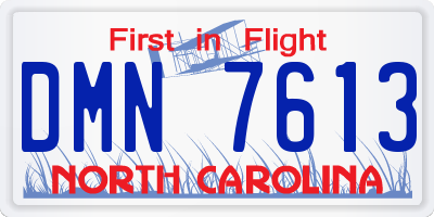 NC license plate DMN7613