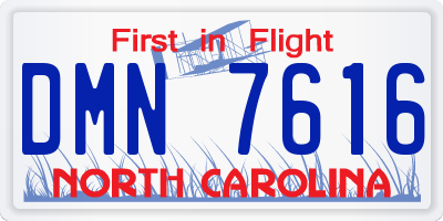 NC license plate DMN7616