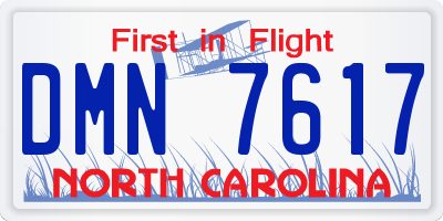 NC license plate DMN7617