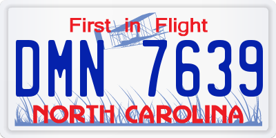NC license plate DMN7639