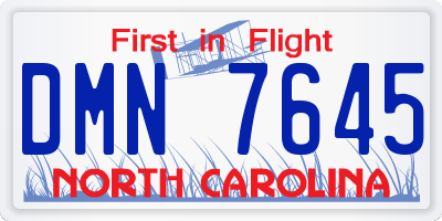 NC license plate DMN7645