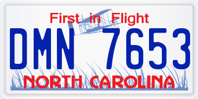 NC license plate DMN7653