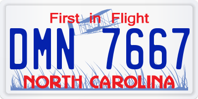NC license plate DMN7667