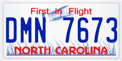 NC license plate DMN7673