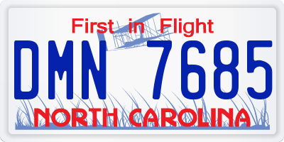 NC license plate DMN7685