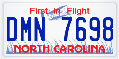 NC license plate DMN7698