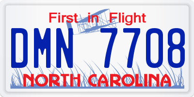 NC license plate DMN7708