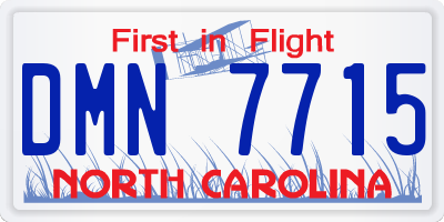 NC license plate DMN7715