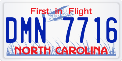 NC license plate DMN7716